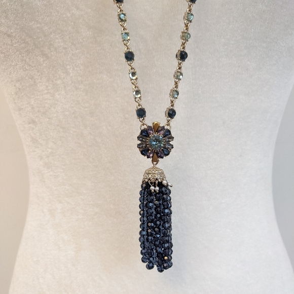 MARCHESA *NWT* Celestial Pendant Beaded Tassel Necklace - Picture 4 of 16
